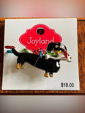 Joyland Dachshund Brooch with Colorful Lights